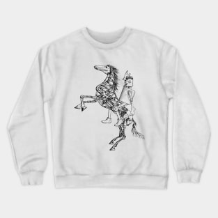 Mechanical rearing horse and rider. Crewneck Sweatshirt